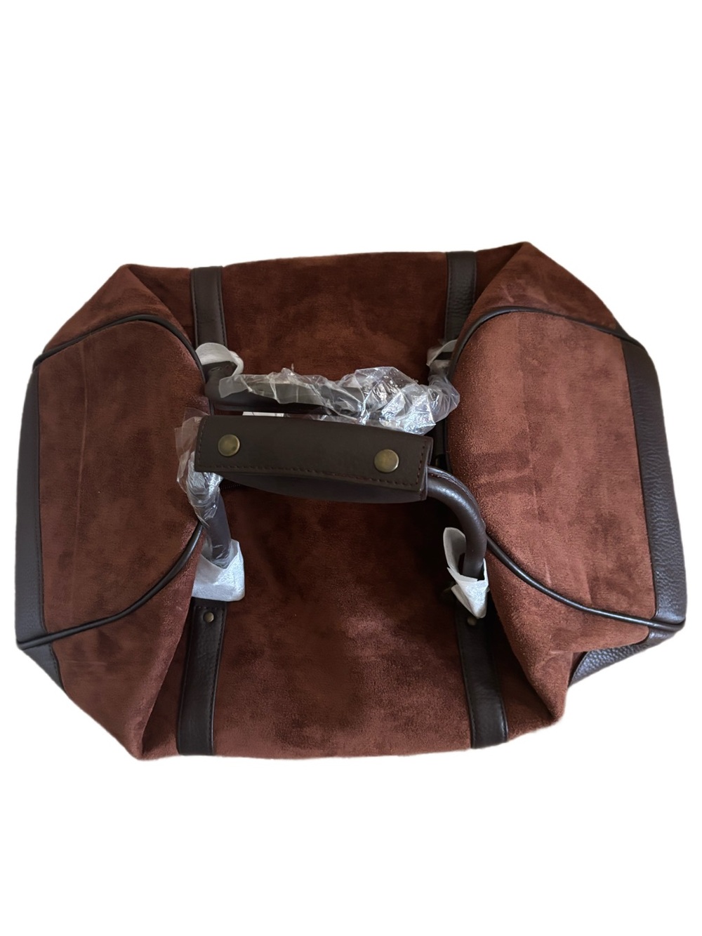 Rare New Vintage Marlboro 2003 Guts Grit Gear Brown Suede Leather Duffle 20x10”